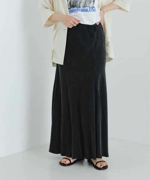 URBAN RESEARCH/アーバンリサーチ 『MADE IN JAPAN』キュプラフィブリルロングスカート CHARCOAL FREE URBAN RESEARCH/アーバンリサーチ 『MADE IN JAPAN』キュプラフィブリルロングスカート CHARCOAL FREE
