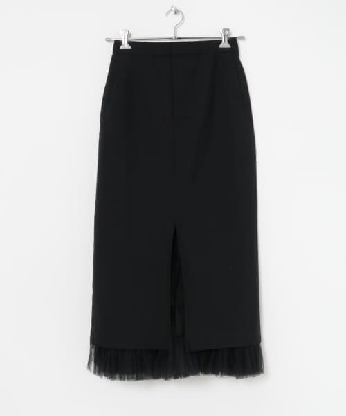 URBAN RESEARCH/アーバンリサーチ VIVIANO Tulle Layered Midi Skirt BLACK M URBAN RESEARCH/アーバンリサーチ VIVIANO Tulle Layered Midi Skirt BLACK M