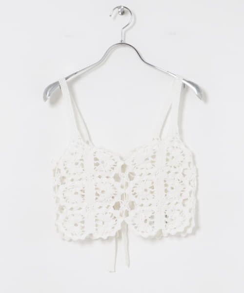 URBAN RESEARCH/アーバンリサーチ CURRENTAGE CROCHET KNIT CAMISOLE ホワイト 9 URBAN RESEARCH/アーバンリサーチ CURRENTAGE CROCHET KNIT CAMISOLE ホワイト 9