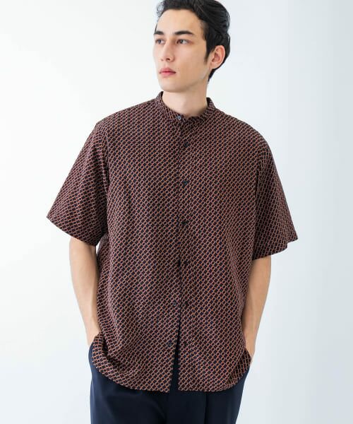 セール】 PRINT BAND COLLAR SHIRTS （シャツ・ブラウス