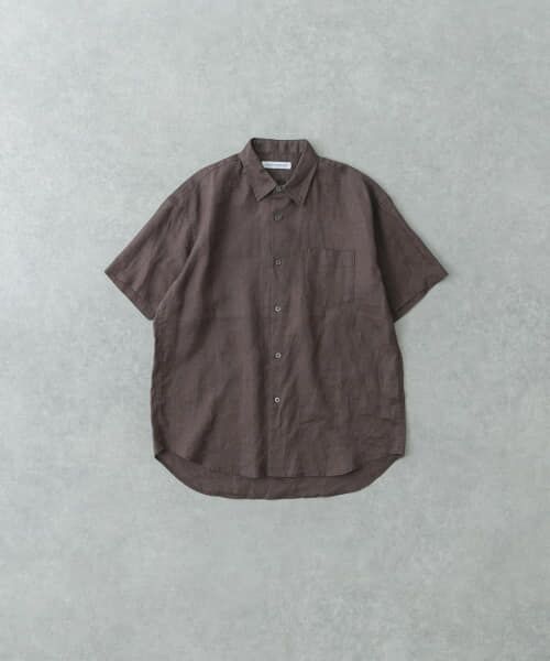 URBAN RESEARCH/アーバンリサーチ LINEN SHORT-SLEEVE SHIRTS BROWN L URBAN RESEARCH/アーバンリサーチ LINEN SHORT-SLEEVE SHIRTS BROWN L
