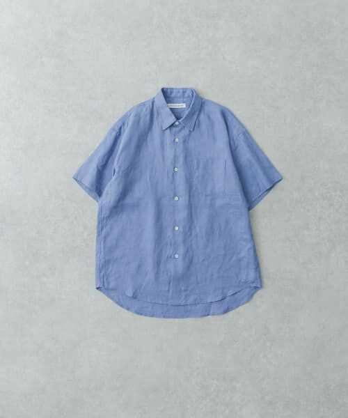 URBAN RESEARCH/アーバンリサーチ LINEN SHORT-SLEEVE SHIRTS BLUE L URBAN RESEARCH/アーバンリサーチ LINEN SHORT-SLEEVE SHIRTS BLUE L
