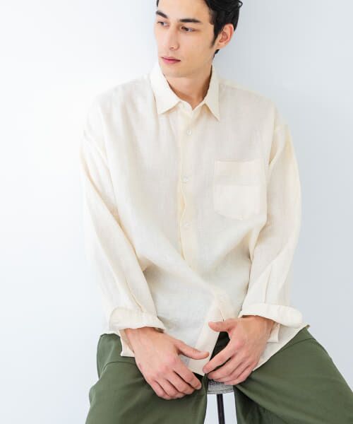 URBAN RESEARCH/アーバンリサーチ LINEN LONG-SLEEVE SHIRTS OFF S URBAN RESEARCH/アーバンリサーチ LINEN LONG-SLEEVE SHIRTS OFF S