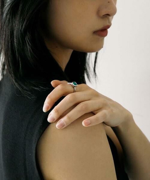 URBAN RESEARCH / アーバンリサーチ リング | decor『デコール』　石のリング グリーンオニキス | 詳細1