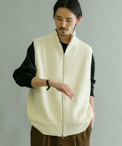 URBAN RESEARCH/アーバンリサーチ URBAN RESEARCH iD ジップアップニットベスト アイボリー L URBAN RESEARCH/アーバンリサーチ URBAN RESEARCH iD ジップアップニットベスト アイボリー L