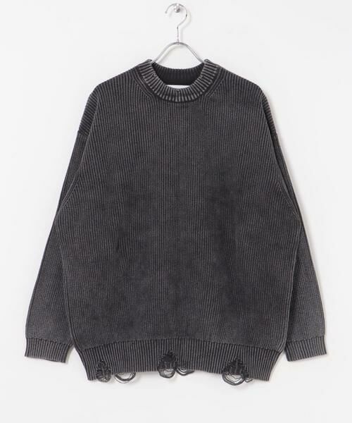 URBAN RESEARCH / アーバンリサーチ ニット・セーター | URBAN RESEARCH iD　ストーンウォッシュダメージニット | 詳細24