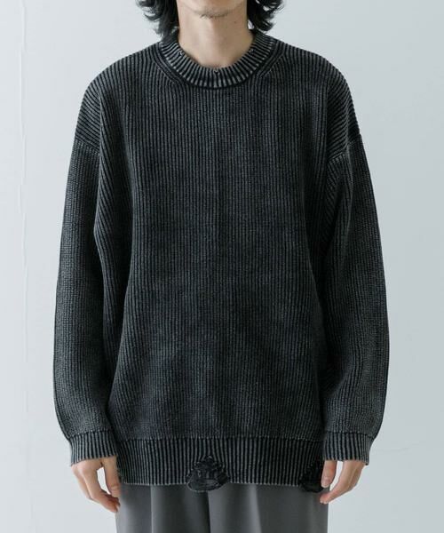 URBAN RESEARCH / アーバンリサーチ ニット・セーター | URBAN RESEARCH iD　ストーンウォッシュダメージニット | 詳細21