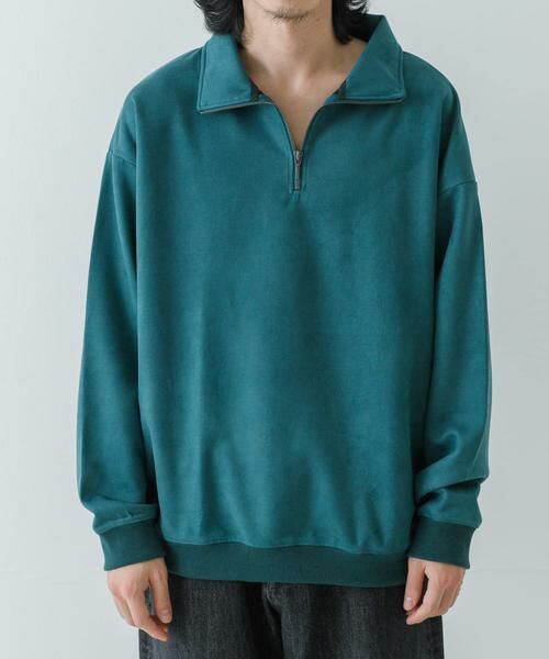 URBAN RESEARCH / アーバンリサーチ Tシャツ | URBAN RESEARCH iD　フェイクスエードハーフZIPプルオーバー | 詳細1
