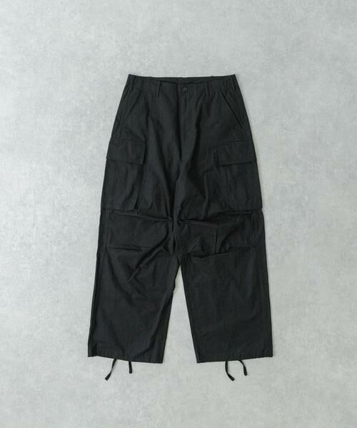 URBAN RESEARCH/アーバンリサーチ URBAN RESEARCH iD コットンリップストップカーゴパンツ ブラック M