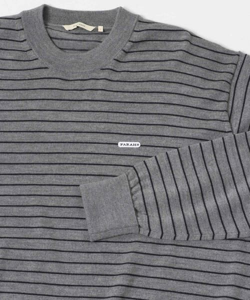 URBAN RESEARCH / アーバンリサーチ ニット・セーター | FARAH　High Gauge Striped Crew-Neck Sweater | 詳細4