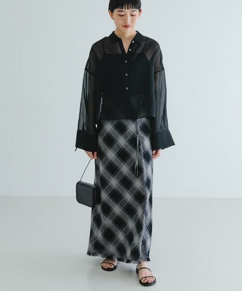 URBAN RESEARCH / アーバンリサーチ スカート | バイアスチェックフリンジスカート | 詳細4