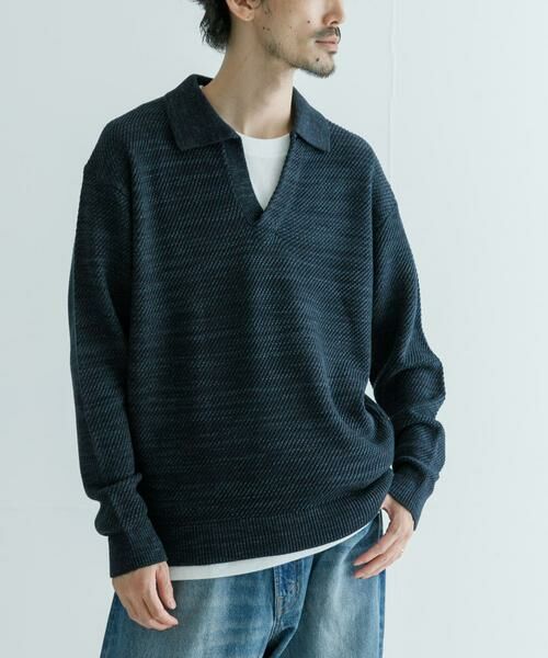 URBAN RESEARCH / アーバンリサーチ ニット・セーター | WAGAMI スキッパー ニット ポロシャツ | 詳細1