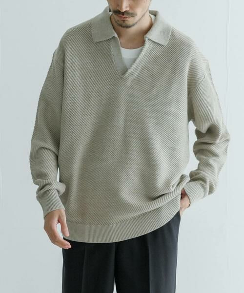 URBAN RESEARCH / アーバンリサーチ ニット・セーター | WAGAMI スキッパー ニット ポロシャツ | 詳細9