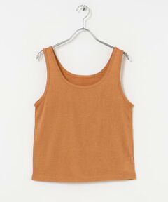 HERMES-PARIS オレンジ プリント タンクトップ　ノースリーブ HERMES-PARIS オレンジ プリント タンクトップ ノースリーブ