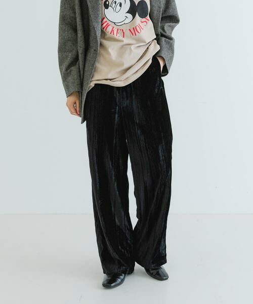 URBAN RESEARCH/アーバンリサーチ クラッシュベロアイージーパンツ ブラック FREE