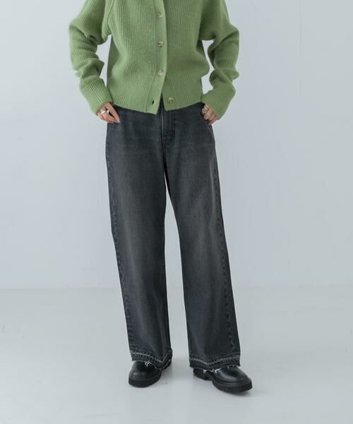 URBAN RESEARCH / アーバンリサーチ デニムパンツ | 『3サイズ展開』ダメージワイドデニムパンツ(ブラック)