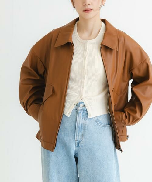 URBAN RESEARCH / アーバンリサーチ レザーブルゾン・ジャケット | レザーライクジップブルゾン | 詳細1