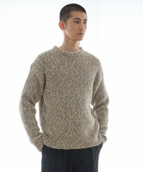 URBAN RESEARCH / アーバンリサーチ ニット・セーター | MIX SLUB PLAIN STITCH CREW-NECK | 詳細5