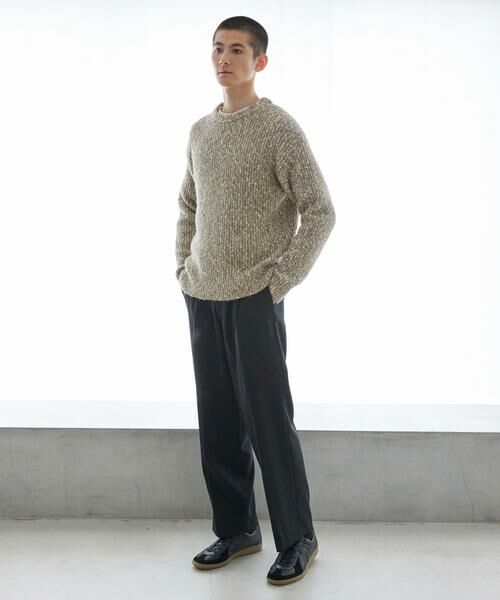 URBAN RESEARCH / アーバンリサーチ ニット・セーター | MIX SLUB PLAIN STITCH CREW-NECK | 詳細7
