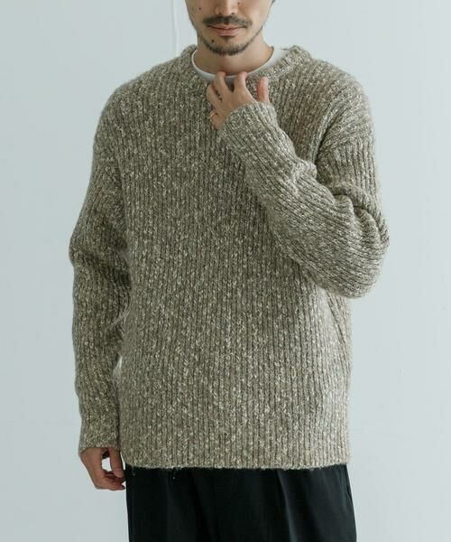 URBAN RESEARCH / アーバンリサーチ ニット・セーター | MIX SLUB PLAIN STITCH CREW-NECK | 詳細9