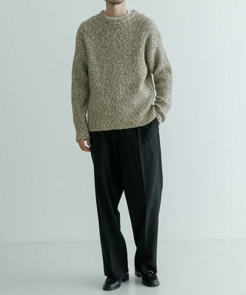 URBAN RESEARCH / アーバンリサーチ ニット・セーター | MIX SLUB PLAIN STITCH CREW-NECK | 詳細11