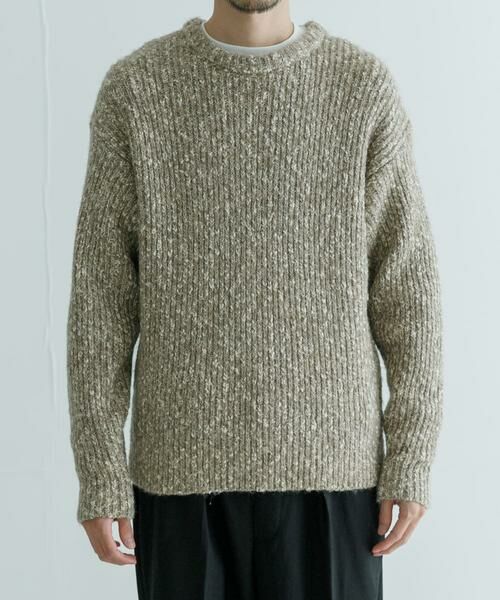 URBAN RESEARCH / アーバンリサーチ ニット・セーター | MIX SLUB PLAIN STITCH CREW-NECK | 詳細13
