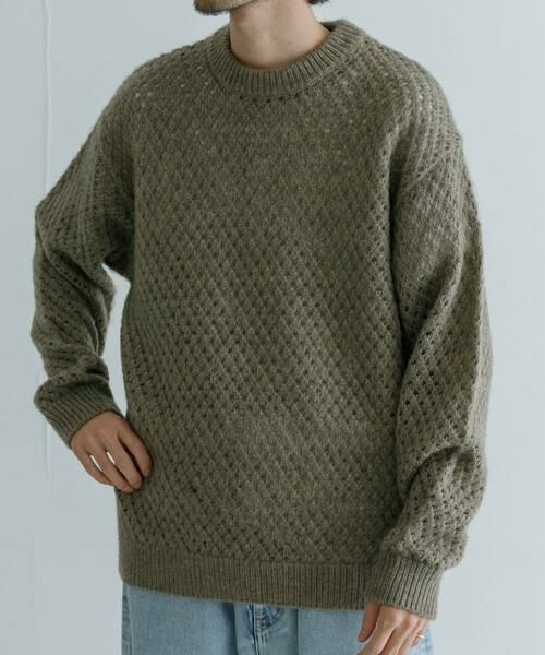 URBAN RESEARCH / アーバンリサーチ ニット・セーター | ウールアクリルメッシュニット | 詳細1