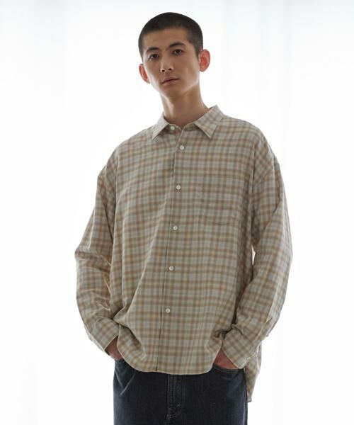 URBAN RESEARCH/アーバンリサーチ new basic トーマスメイソンオーバーネルシャツ ベージュ L URBAN RESEARCH/アーバンリサーチ new basic トーマスメイソンオーバーネルシャツ ベージュ L