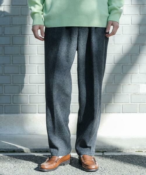 URBAN RESEARCH / アーバンリサーチ その他パンツ | 『MADE IN JAPAN』 new basic ウールフラノビーバーテーパードスラックス(チャコールグレー)