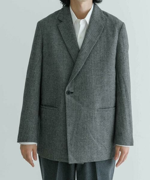 URBAN RESEARCH / アーバンリサーチ その他アウター | 『セットアップ対応』new basic ヘリンボーンセミダブルジャケット | 詳細9