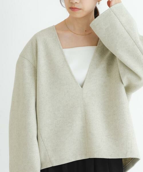 URBAN RESEARCH / アーバンリサーチ Tシャツ | ウールライクVネックトップス | 詳細1