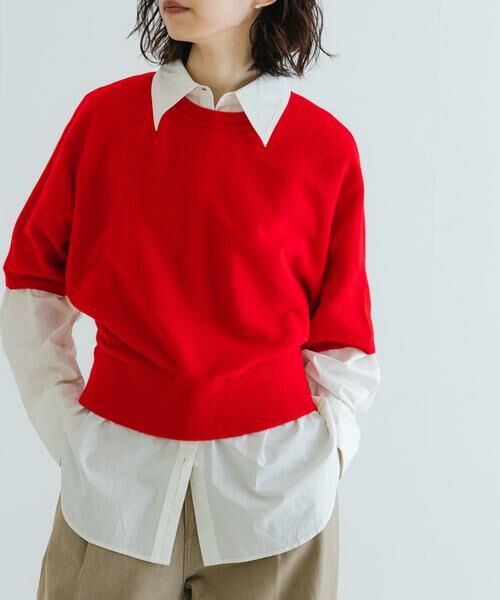 URBAN RESEARCH / アーバンリサーチ ニット・セーター | ウールハーフスリーブドルマンニット | 詳細1