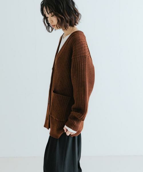 URBAN RESEARCH / アーバンリサーチ カーディガン・ボレロ | ウールワイドリブVネックカーディガン | 詳細3