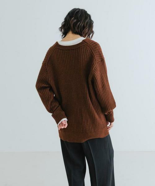 URBAN RESEARCH / アーバンリサーチ カーディガン・ボレロ | ウールワイドリブVネックカーディガン | 詳細4