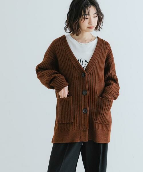URBAN RESEARCH / アーバンリサーチ カーディガン・ボレロ | ウールワイドリブVネックカーディガン | 詳細5