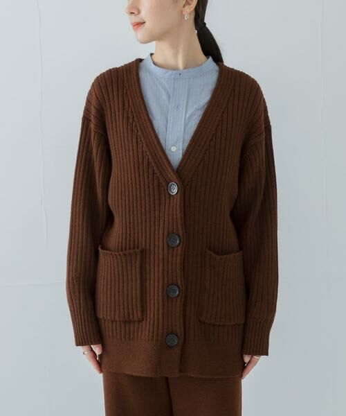 URBAN RESEARCH / アーバンリサーチ カーディガン・ボレロ | ウールワイドリブVネックカーディガン | 詳細8