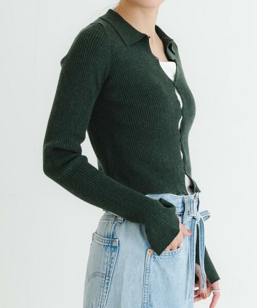 URBAN RESEARCH / アーバンリサーチ カーディガン・ボレロ | シャツカラーリブニットカーディガン | 詳細1