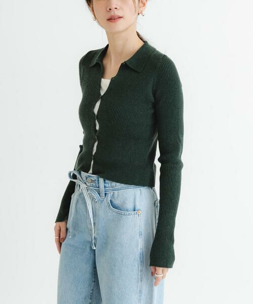 URBAN RESEARCH / アーバンリサーチ カーディガン・ボレロ | シャツカラーリブニットカーディガン | 詳細3