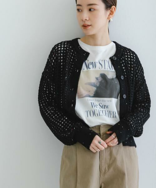 URBAN RESEARCH / アーバンリサーチ カーディガン・ボレロ | スパンコールメッシュニットカーディガン | 詳細1