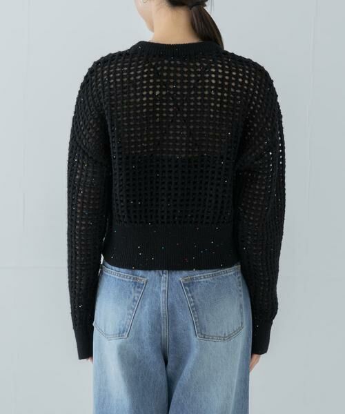 URBAN RESEARCH / アーバンリサーチ カーディガン・ボレロ | スパンコールメッシュニットカーディガン | 詳細10