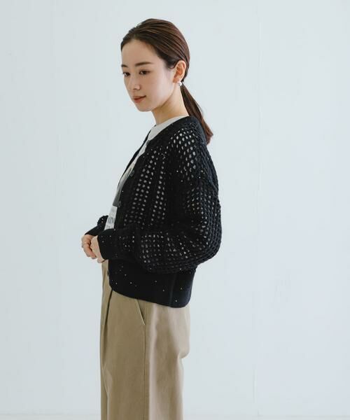 URBAN RESEARCH / アーバンリサーチ カーディガン・ボレロ | スパンコールメッシュニットカーディガン | 詳細3