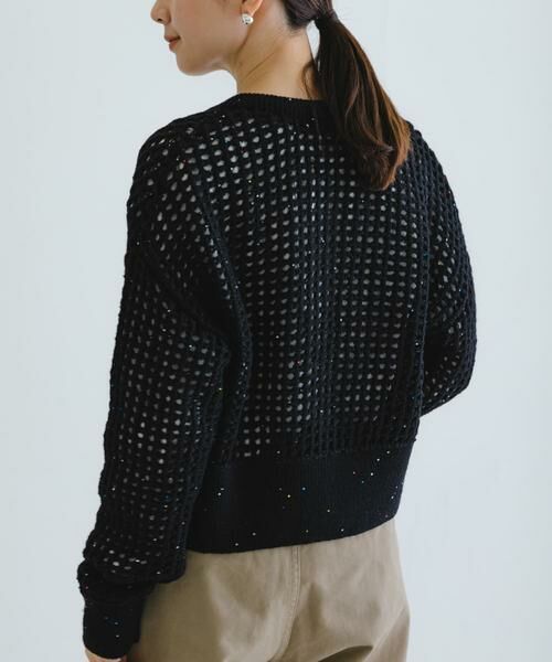 URBAN RESEARCH / アーバンリサーチ カーディガン・ボレロ | スパンコールメッシュニットカーディガン | 詳細4