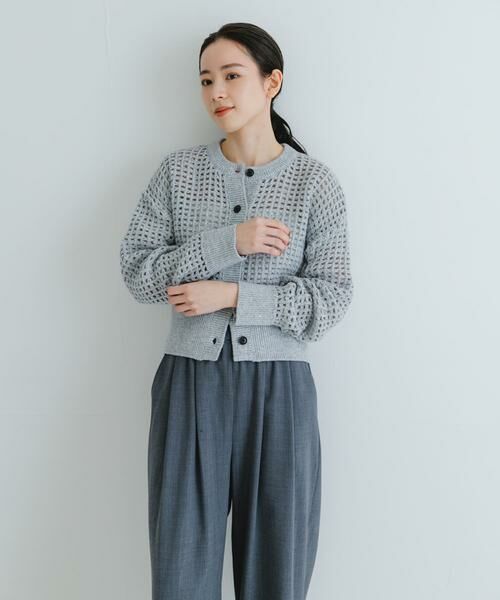 URBAN RESEARCH / アーバンリサーチ カーディガン・ボレロ | スパンコールメッシュニットカーディガン | 詳細16