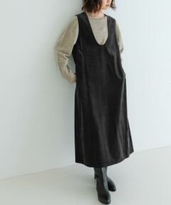 URBAN RESEARCH / アーバンリサーチ ワンピース | Uネックコーデュロイジャンパーワンピース