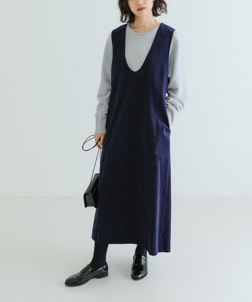 URBAN RESEARCH / アーバンリサーチ ワンピース | Uネックコーデュロイジャンパーワンピース | 詳細2
