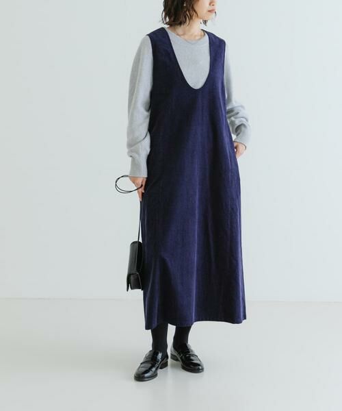 URBAN RESEARCH / アーバンリサーチ ワンピース | Uネックコーデュロイジャンパーワンピース | 詳細3