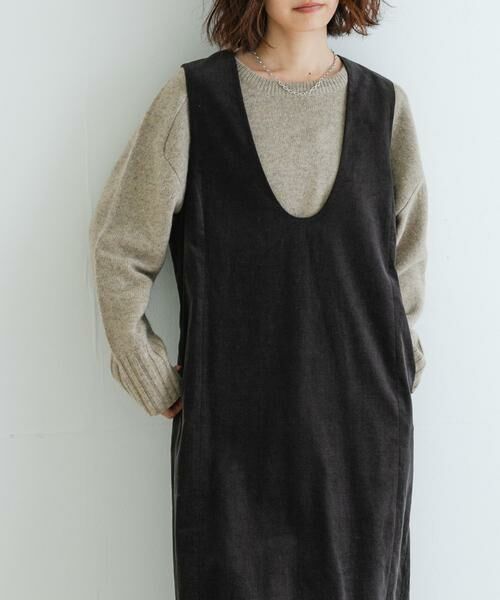 URBAN RESEARCH / アーバンリサーチ ワンピース | Uネックコーデュロイジャンパーワンピース | 詳細10