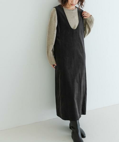 URBAN RESEARCH / アーバンリサーチ ワンピース | Uネックコーデュロイジャンパーワンピース | 詳細12