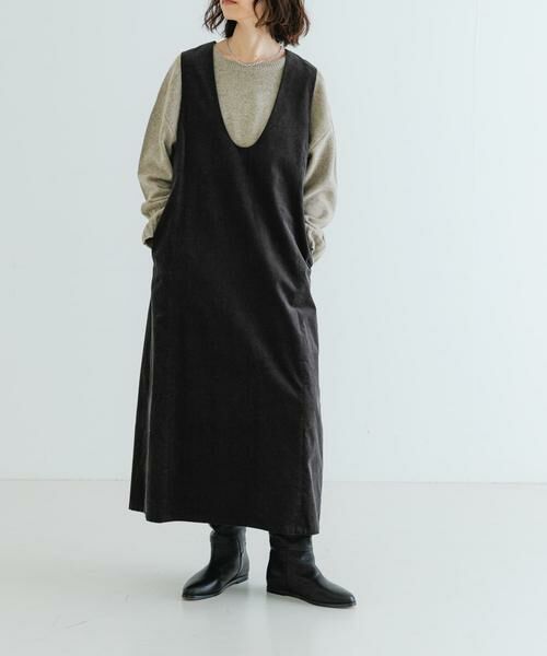 URBAN RESEARCH / アーバンリサーチ ワンピース | Uネックコーデュロイジャンパーワンピース | 詳細13