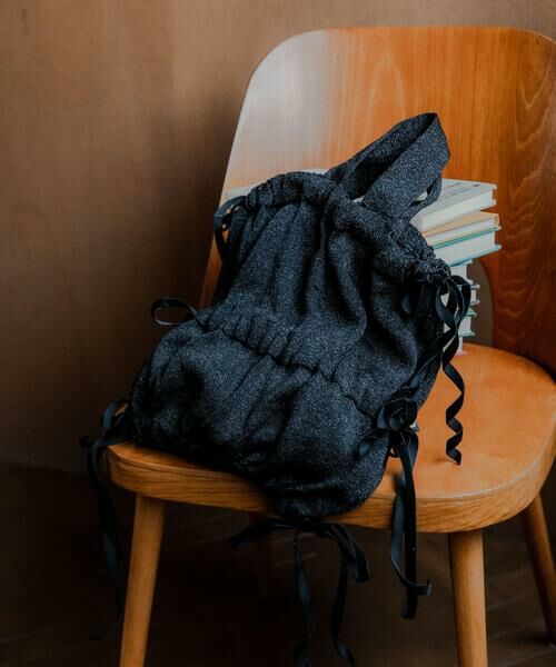 URBAN RESEARCH/アーバンリサーチ ラメニットリボンバッグ ブラック - URBAN RESEARCH/アーバンリサーチ ラメニットリボンバッグ ブラック -